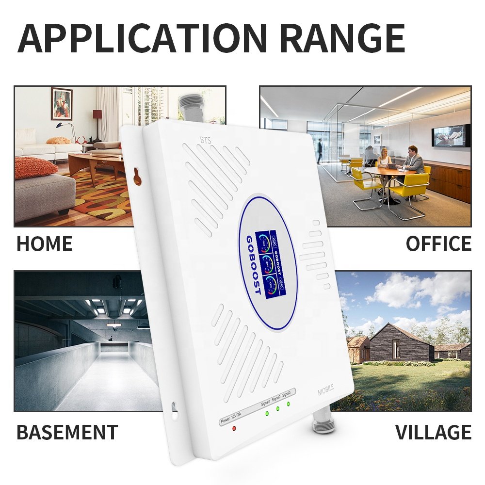 Goboost signal amplifiers 800 1800 2600 MHz 2G 3G 4G Tri-band Mobile Phone Signal Booster Repeater